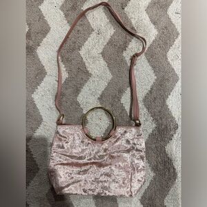 Elegant Pink Velvet Shoulder Bag